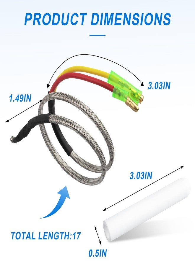 BKIFU For QuadraFire 812-4470 14"Thermocouple and Protection Tube Cover 812-1322 replacement for Quadra Fire Castile, Contour, Mt Vernon OE, Sante Fe,Heatilator Eco-Choice CAB50, PS35, and PS50 parts - Image 4